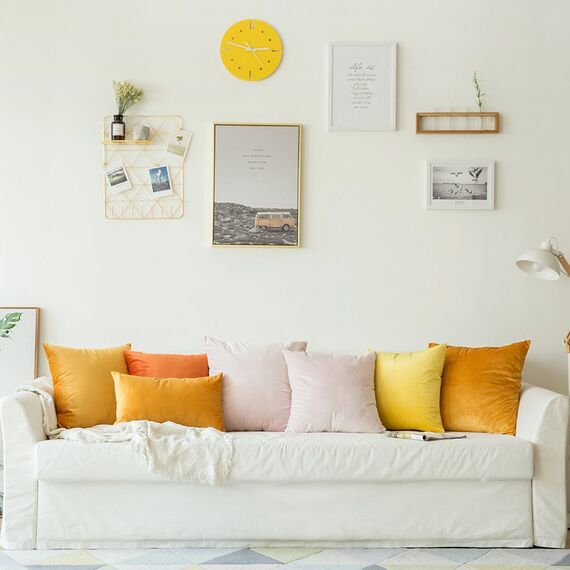 MIULEE 2er Set Kissenbezug Kissenhülle Dekorative Dekokissen Sofakissen Quadrat Wurfkissenbezug mit Verstecktem Reißverschluss Sofa Schlafzimmer 18x18 Zoll 45x45 cm Golden