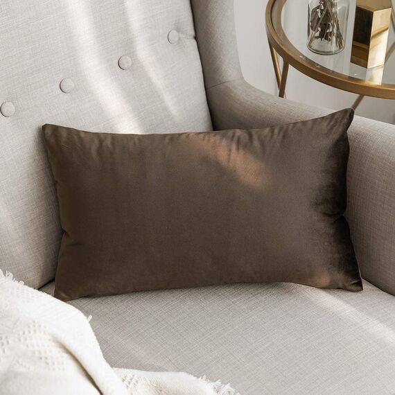 MIULEE 2er Set Kissenbezug Kissenhülle Dekorative Dekokissen Sofakissen Quadrat Wurfkissenbezug mit Verstecktem Reißverschluss Sofa Schlafzimmer 12x20 Zoll 30x50 cm Dunkle Taupe