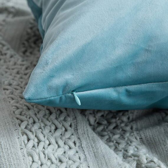 MIULEE 2er Set Kissenbezug Kissenhülle Dekorative Dekokissen Sofakissen Quadrat Wurfkissenbezug mit Verstecktem Reißverschluss Sofa Schlafzimmer 18x18 Zoll 45x45 cm Blaugrün