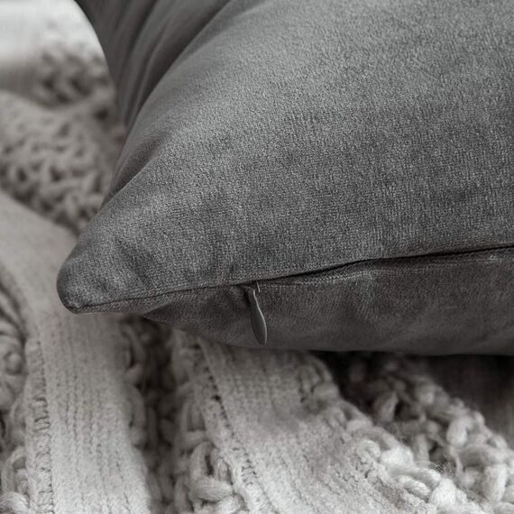 MIULEE 2er Set Kissenbezug Kissenhülle Dekorative Dekokissen Sofakissen Quadrat Wurfkissenbezug mit Verstecktem Reißverschluss Sofa Schlafzimmer 20x20 Zoll 50x50 cm Grau