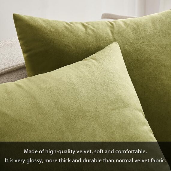 MIULEE 2er Set Kissenbezug Kissenhülle Dekorative Dekokissen Sofakissen Quadrat Wurfkissenbezug mit Verstecktem Reißverschluss Sofa Schlafzimmer 18x18 Zoll 45x45 cm Grün