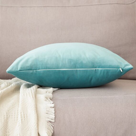 MIULEE 2er Set Kissenbezug Kissenhülle Dekorative Dekokissen Sofakissen Quadrat Wurfkissenbezug mit Verstecktem Reißverschluss Sofa Schlafzimmer 16x16 Zoll 40x40 cm Knickentengrün