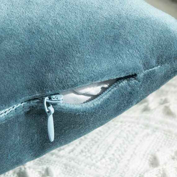 MIULEE 2er Set Kissenbezug Kissenhülle Dekorative Dekokissen Sofakissen Quadrat Wurfkissenbezug mit Verstecktem Reißverschluss Sofa Schlafzimmer 14x14 Zoll 35x35 cm Hellblau