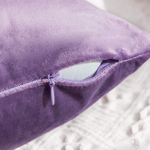 MIULEE 2er Set Kissenbezug Kissenhülle Dekorative Dekokissen Sofakissen Quadrat Wurfkissenbezug mit Verstecktem Reißverschluss Sofa Schlafzimmer 12x12 Zoll 30x30 cm Violett