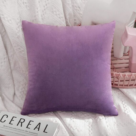 MIULEE 2er Set Kissenbezug Kissenhülle Dekorative Dekokissen Sofakissen Quadrat Wurfkissenbezug mit Verstecktem Reißverschluss Sofa Schlafzimmer 12x12 Zoll 30x30 cm Violett