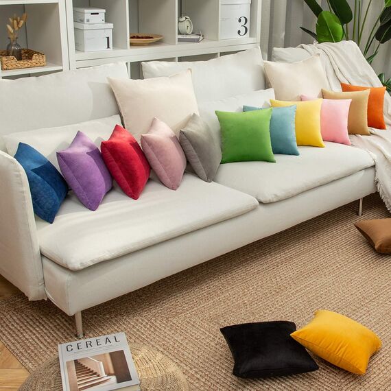 MIULEE 2er Set Kissenbezug Kissenhülle Dekorative Dekokissen Sofakissen Quadrat Wurfkissenbezug mit Verstecktem Reißverschluss Sofa Schlafzimmer 12x12 Zoll 30x30 cm Violett