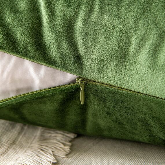 MIULEE 2er Set Kissenbezug Kissenhülle Dekorative Dekokissen Sofakissen Quadrat Wurfkissenbezug mit Verstecktem Reißverschluss Sofa Schlafzimmer 16x16 Zoll 40x40 cm Matcha Grün