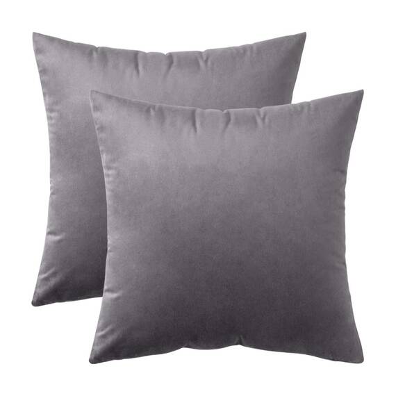 MIULEE 2er Set Kissenbezug Kissenhülle Dekorative Dekokissen Sofakissen Quadrat Wurfkissenbezug mit Verstecktem Reißverschluss Sofa Schlafzimmer 24x24 Zoll 60x60 cm Dunkelgrau