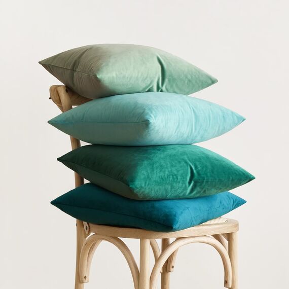 MIULEE 2er Set Kissenbezug Kissenhülle Dekorative Dekokissen Sofakissen Quadrat Wurfkissenbezug mit Verstecktem Reißverschluss Sofa Schlafzimmer 18x18 Zoll 45x45 cm Türkis