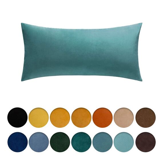 MIULEE 2er Set Kissenbezug Kissenhülle Dekorative Dekokissen Sofakissen Quadrat Wurfkissenbezug mit Verstecktem Reißverschluss Sofa Schlafzimmer 16x32 Zoll 40x80 cm Blaugrün