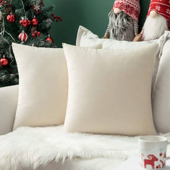MIULEE 2er Set Samt Kissenbezüge Kissenhülle Kissenbezug Sofakissen Dekorative Dekokissen Couchkissen Zierkissen mit Verstecktem Reißverschluss für Sofa Schlafzimmer 55x55 cm
