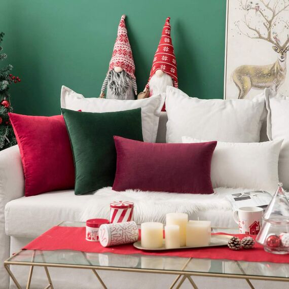 MIULEE 2er Set Kissenbezug Kissenhülle Dekorative Dekokissen Sofakissen Quadrat Wurfkissenbezug mit Verstecktem Reißverschluss Sofa Schlafzimmer 20x20 Zoll 50x50 cm Reines Weiß