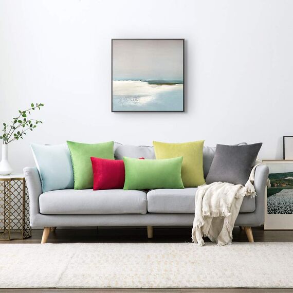 MIULEE 2er Set Kissenbezug Kissenhülle Dekorative Dekokissen Sofakissen Quadrat Wurfkissenbezug mit Verstecktem Reißverschluss Sofa Schlafzimmer 20x20 Zoll 50x50 cm Dunkelgrau