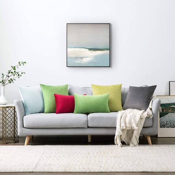 MIULEE 2er Set Kissenbezug Kissenhülle Dekorative Dekokissen Sofakissen Quadrat Wurfkissenbezug mit Verstecktem Reißverschluss Sofa Schlafzimmer 26x26 Zoll 65x65 cm Dunkelgrau