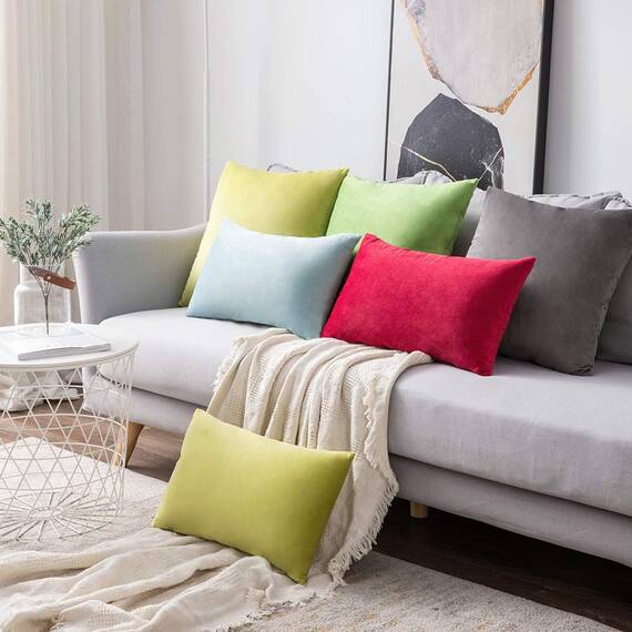 MIULEE 2er Set Kissenbezug Kissenhülle Dekorative Dekokissen Sofakissen Quadrat Wurfkissenbezug mit Verstecktem Reißverschluss Sofa Schlafzimmer 26x26 Zoll 65x65 cm Dunkelgrau