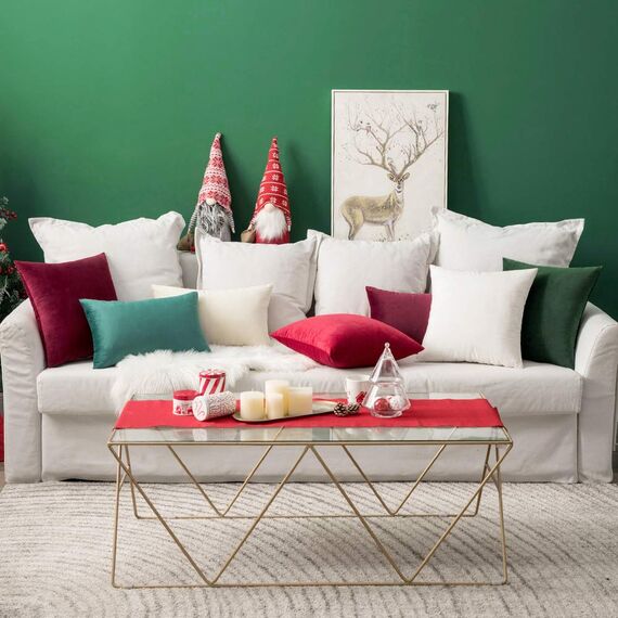 MIULEE 2er Set Kissenbezug Kissenhülle Dekorative Dekokissen Sofakissen Quadrat Wurfkissenbezug mit Verstecktem Reißverschluss Sofa Schlafzimmer 16x24 Zoll 40x60 cm Creme weiß