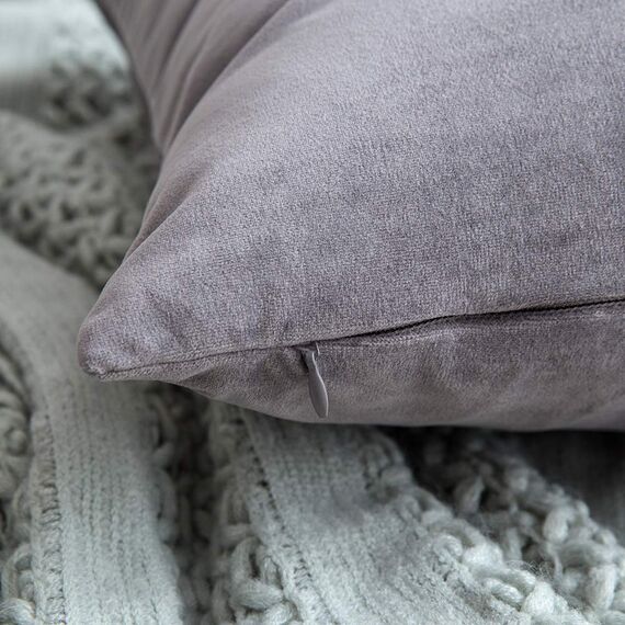 MIULEE 2er Set Kissenbezug Kissenhülle Dekorative Dekokissen Sofakissen Quadrat Wurfkissenbezug mit Verstecktem Reißverschluss Sofa Schlafzimmer 16x24 Zoll 40x60 cm Grau