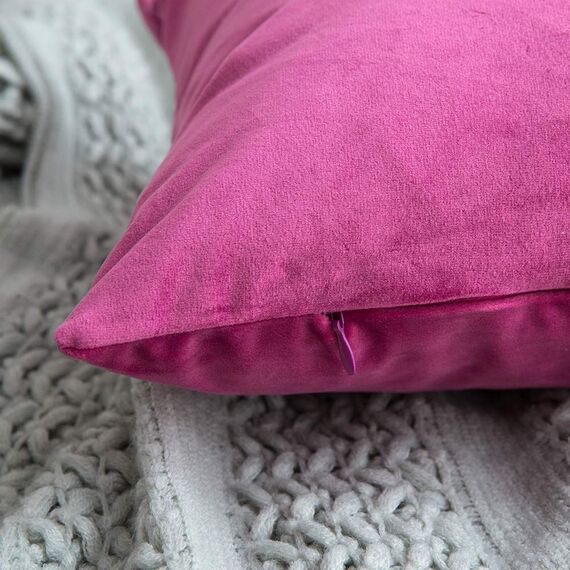 MIULEE 2er Set Kissenbezug Kissenhülle Dekorative Dekokissen Sofakissen Quadrat Wurfkissenbezug mit Verstecktem Reißverschluss Sofa Schlafzimmer 18x18 Zoll 45x45 cm Rose Rot