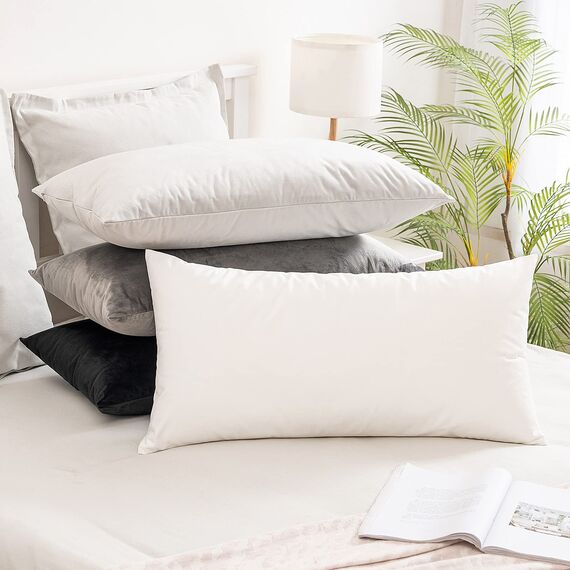 MIULEE 2er Set Kissenbezug Kissenhülle Dekorative Dekokissen Sofakissen Quadrat Wurfkissenbezug mit Verstecktem Reißverschluss Sofa Schlafzimmer 16x32 Zoll 40x80 cm Grau