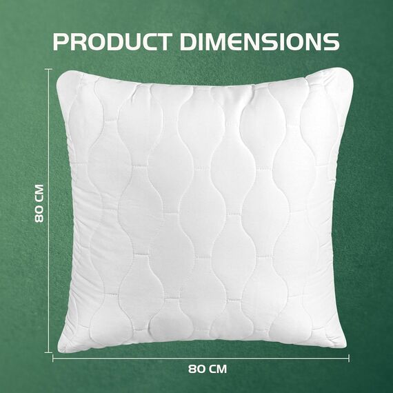Utopia Bedding Kopfkissen 80x80 cm (2er Set), Gestepptes Kissen für Bett und als Dekokissen, Kissenfüllung, SofaKissen, Zierkissen für Couch (Weiß)