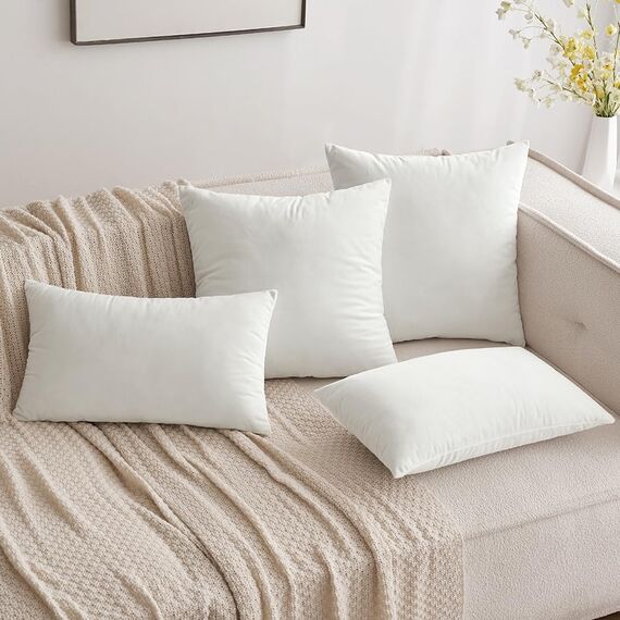 MIULEE 2er Set Kissenbezug Kissenhülle Dekorative Dekokissen Sofakissen Quadrat Wurfkissenbezug mit Verstecktem Reißverschluss Sofa Schlafzimmer 20x20 Zoll 50x50 cm Reines Weiß