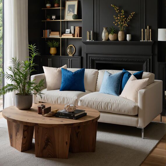 MIULEE 2er Set Kissenbezug Kissenhülle Dekorative Dekokissen Sofakissen Quadrat Wurfkissenbezug mit Verstecktem Reißverschluss Sofa Schlafzimmer 16x16 Zoll 40x40 cm Dunkelblau