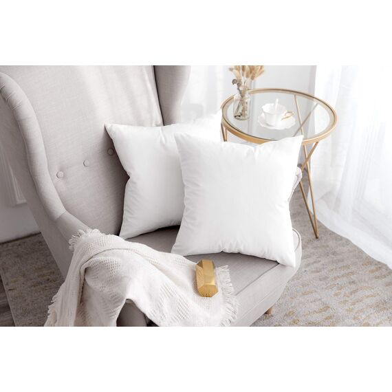 MIULEE 2er Set Kissenbezug Kissenhülle Dekorative Dekokissen Sofakissen Quadrat Wurfkissenbezug mit Verstecktem Reißverschluss Sofa Schlafzimmer 16x16 Zoll 40x40 cm Reines Weiß