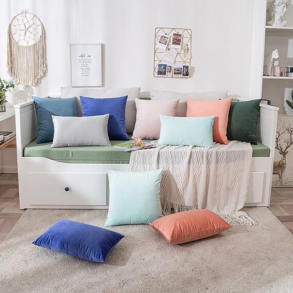 MIULEE 2er Set Kissenbezug Kissenhülle Dekorative Dekokissen Sofakissen Quadrat Wurfkissenbezug mit Verstecktem Reißverschluss Sofa Schlafzimmer 20x20 Zoll 50x50 cm Grau Weiß