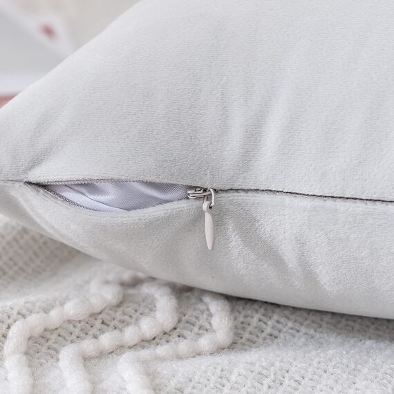 MIULEE 2er Set Kissenbezug Kissenhülle Dekorative Dekokissen Sofakissen Quadrat Wurfkissenbezug mit Verstecktem Reißverschluss Sofa Schlafzimmer 16x16 Zoll 40x40 cm Grau Weiß