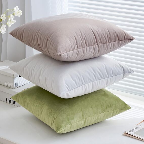 EMEMA Samt Kissenbezug Kissenhülle Dekorative Dekokissen Sofakissen Lendenkissen Wurfkissenbezug mit Verstecktem Reißverschluss Schlafzimmer Sofa 2er Set 40x60 cm Heart Wood