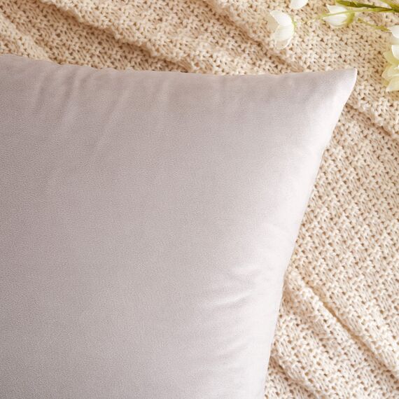 EMEMA Samt Kissenbezug Kissenhülle Dekorative Dekokissen Sofakissen Lendenkissen Wurfkissenbezug mit Verstecktem Reißverschluss Schlafzimmer Sofa 2er Set 40x40 cm Heart Wood