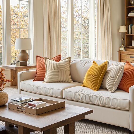 MIULEE 2er Set Kordsamt Kissenbezüge Samtkissen Weich Dekokissen Dekorativ Kissenbezug Modern Kissenhülle Sofakissen Zierkissen Couchkissen für Wohnzimmer Schlafzimmer Creme 50x50 cm