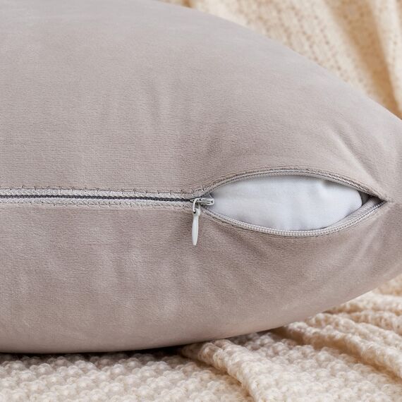 EMEMA Samt Kissenbezug Kissenhülle Dekorative Dekokissen Sofakissen Lendenkissen Wurfkissenbezug mit Verstecktem Reißverschluss Schlafzimmer Sofa 2er Set 40x60 cm Heart Wood