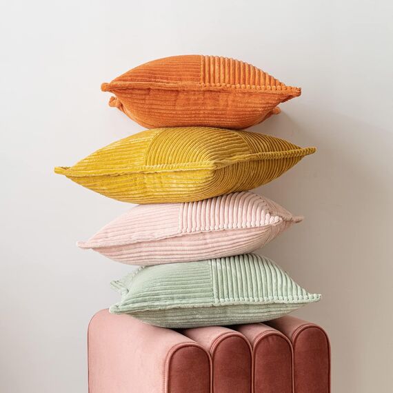 MIULEE 2er Set Kordsamt Kissenbezüge Samtkissen Weich Dekokissen Dekorativ Kissenbezug Modern Kissenhülle Sofakissen Zierkissen Couchkissen für Wohnzimmer Schlafzimmer Grün 40x80 cm