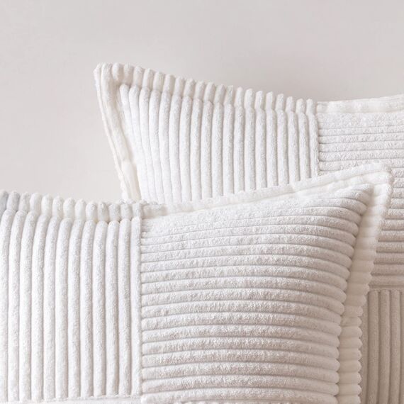 MIULEE 2er Set Kordsamt Kissenbezüge Samtkissen Weich Dekokissen Dekorativ Kissenbezug Modern Kissenhülle Sofakissen Zierkissen Couchkissen für Wohnzimmer Schlafzimmer Weiß 40x40 cm