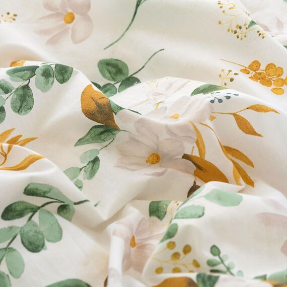 MILDLY Bettwäsche 200x200 Baumwolle, Bettwäsche-Sets mit Pflanzenmuster, Reißverschluss, ÖkoTex Zertifiziert, Enthält 1 Bettbezug 200x200 und 2 Kissenbezug 80x80, Grün（Kaelyn）