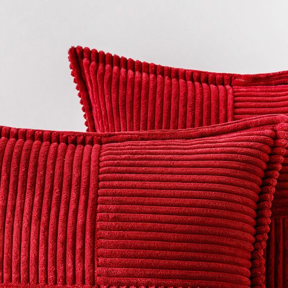 MIULEE 2er Set Kordsamt Kissenbezüge Samtkissen Weich Dekokissen Dekorativ Kissenbezug Modern Kissenhülle Sofakissen Zierkissen Couchkissen für Wohnzimmer Schlafzimmer Rot 40x40 cm