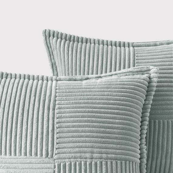 MIULEE 2er Set Kordsamt Kissenbezüge Samtkissen Weich Dekokissen Dekorativ Kissenbezug Modern Kissenhülle Sofakissen Zierkissen Couchkissen für Wohnzimmer Schlafzimmer Grau Grün 40x60 cm