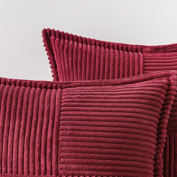 MIULEE 2er Set Kordsamt Kissenbezüge Samtkissen Weich Dekokissen Dekorativ Kissenbezug Modern Kissenhülle Sofakissen Zierkissen Couchkissen für Wohnzimmer Schlafzimmer Burgund 50x50 cm