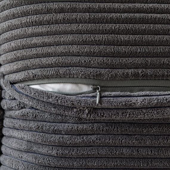 MIULEE 2er Set Kordsamt Kissenbezüge Samtkissen Weich Dekokissen Dekorativ Kissenbezug Modern Kissenhülle Sofakissen Zierkissen Couchkissen für Wohnzimmer Schlafzimmer Dunkelgrau 30x50 cm