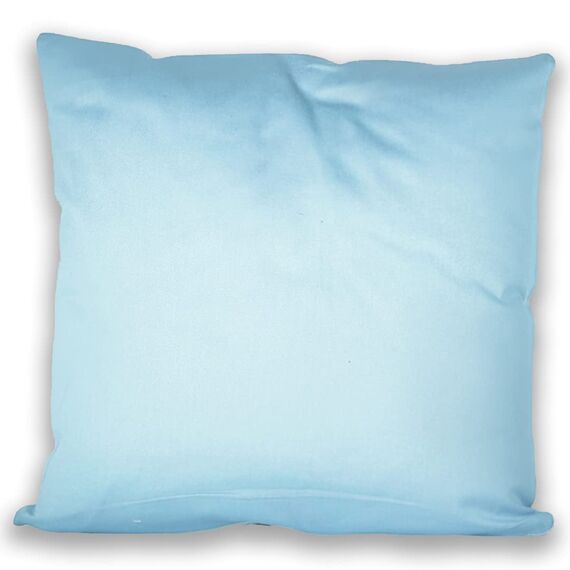 LOOXIS Personalisiertes Kissen mit Foto & Text Bedruckt, selbst gestalten – 40x40 cm, farbige Rückseite, Leinenhaptik – Geschenkidee Männer, Frauen, Jahrestag, Geburtstag, Einzug – Gletscherblau