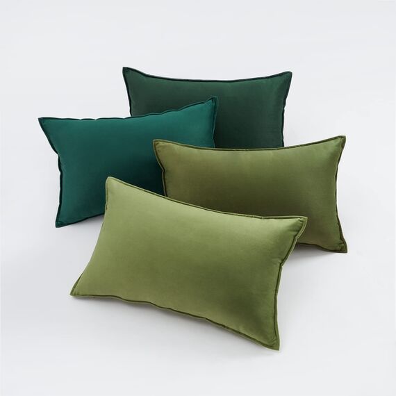Topfinel Kissenbezug 30x50 Samt 4er Set grün Farbverlauf Kissenbezüge Kissenhülle sofakissen dekokissen Zierkissen Bezug deko für Sofa Schlafzimmer Wohnzimmer Kinderzimmer