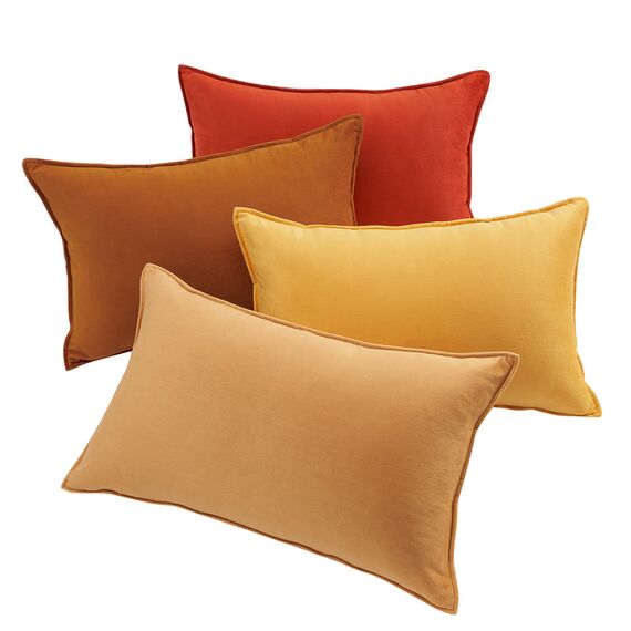 Topfinel 4er Set Kissenbezug Herbst 30x50 gelb Samt Farbverlauf Kissenbezüge Kissenhülle sofakissen dekokissen Zierkissen Bezug deko für Sofa Schlafzimmer Wohnzimmer Balkon weich