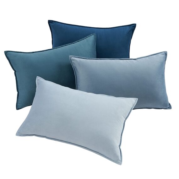 Topfinel Kissenbezug 30x50 blau 4er Set Samt Kinderzimmer deko Kissenbezüge Kissenhülle sofakissen dekokissen Zierkissen Bezug deko für Sofa Schlafzimmer Wohnzimmer Balkon flauschig