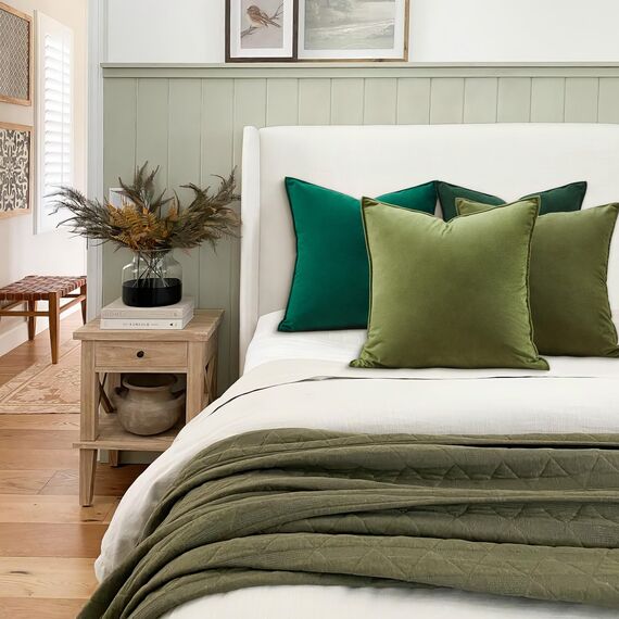 Topfinel 45x45 4er Set Kissenbezug grün Samt Farbverlauf Kissenbezüge Kissenhülle sofakissen dekokissen Zierkissen Bezug deko für Sofa Schlafzimmer Wohnzimmer Balkon weich