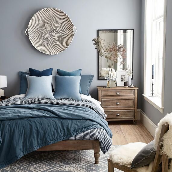 Topfinel Kissenbezug 45x45 4er Set blau Samt Farbverlauf Kissenbezüge Kissenhülle sofakissen dekokissen Zierkissen Bezug deko für Sofa Schlafzimmer Wohnzimmer Balkon flauschig