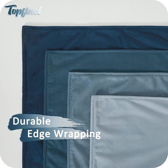 Topfinel Kissenbezug 45x45 4er Set blau Samt Farbverlauf Kissenbezüge Kissenhülle sofakissen dekokissen Zierkissen Bezug deko für Sofa Schlafzimmer Wohnzimmer Balkon flauschig