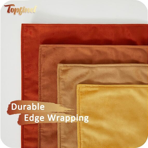 Topfinel Kissenbezug Herbst 45x45 gelb 4er Set Samt flauschig Farbverlauf Kissenbezüge Kissenhülle Sofakissen Dekokissen Zierkissen deko für Sofa Schlafzimmer Wohnzimmer Balkon Winter