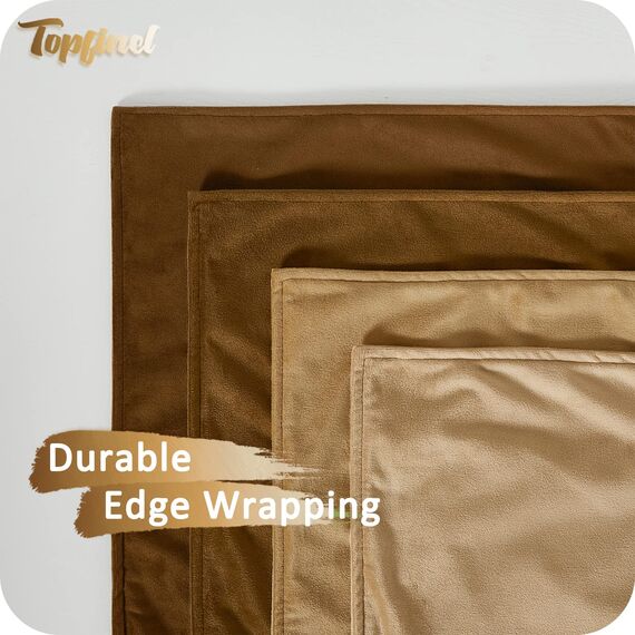 Topfinel Kissenbezug 60x60 Samt 4er Set Braun Farbverlauf Kissenbezüge Kissenhülle sofakissen dekokissen Zierkissen Bezug deko für Sofa Schlafzimmer Wohnzimmer Kinderzimmer