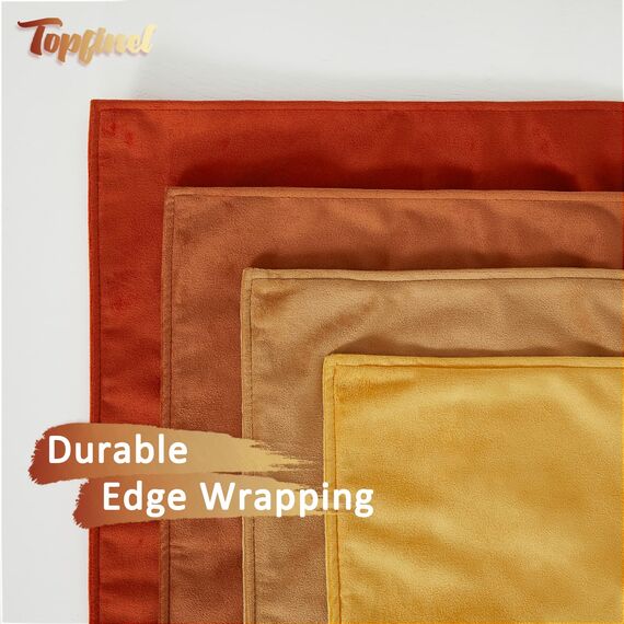 Topfinel 4er Set Kissenbezug Herbst 30x50 gelb Samt Farbverlauf Kissenbezüge Kissenhülle sofakissen dekokissen Zierkissen Bezug deko für Sofa Schlafzimmer Wohnzimmer Balkon weich